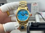 Rolex DD 36mm 3255 Movement Daydate 147g Turquoise Face Gold Strap Watch